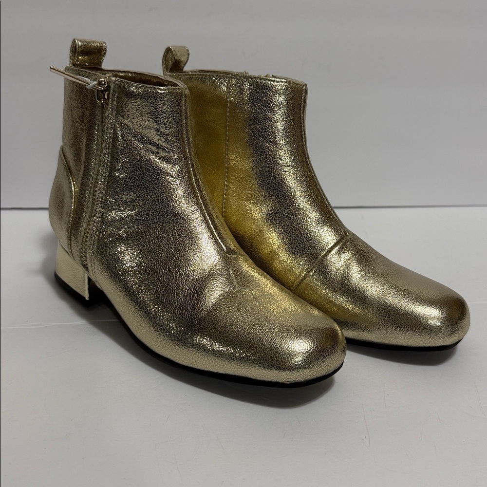 Girls 2M Gold Ankle Bootie With Zipper by I.Miller NWT
